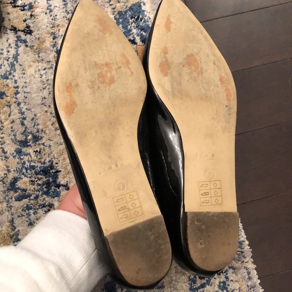 JCrew Patent Vegan Leather Bow Flats - Picture 6 of 9